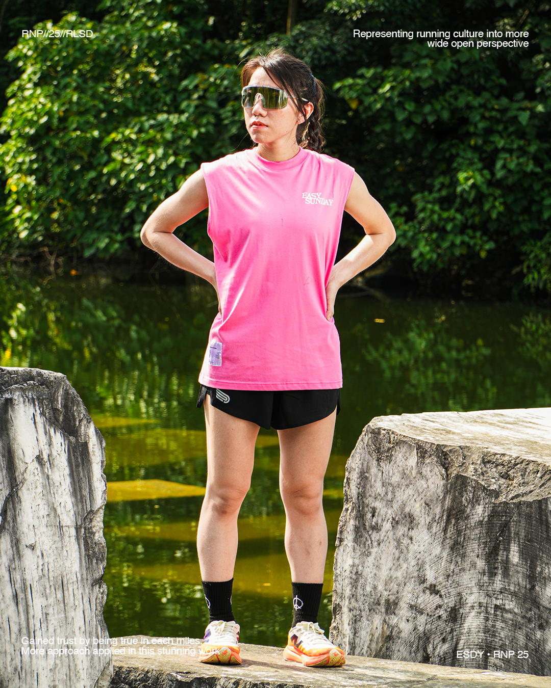 RNP B.R.F.R MUSCLE TEE PINK COTTON - Easy Sunday Running